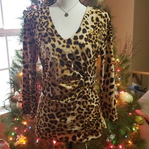 *3/$45* Anne Klein Leopard Print Top Sz M
